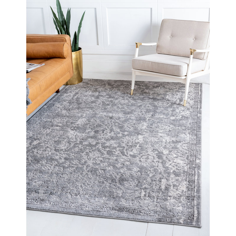 Williston Hidekazu Floral Gray Area Rug & Reviews Wayfair